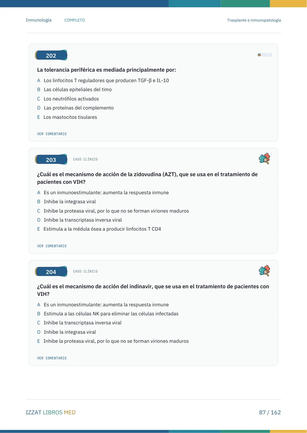 Página real seleccionada de Preguntero Inmunología Completo