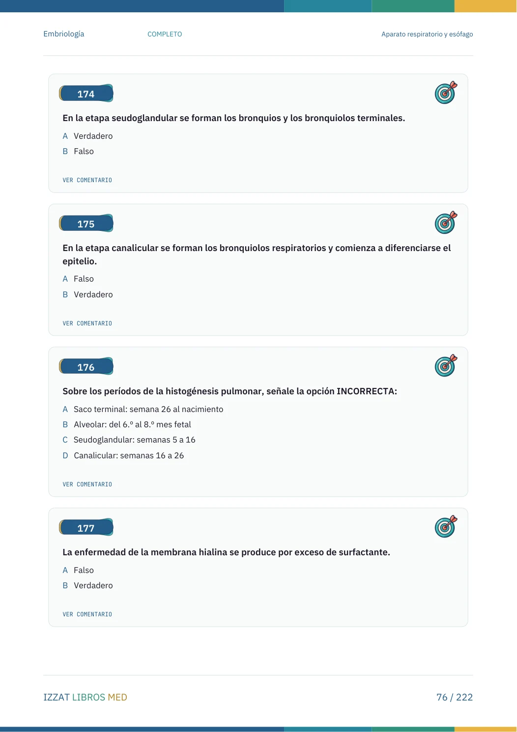 Página real seleccionada de Preguntero Embriología Completo