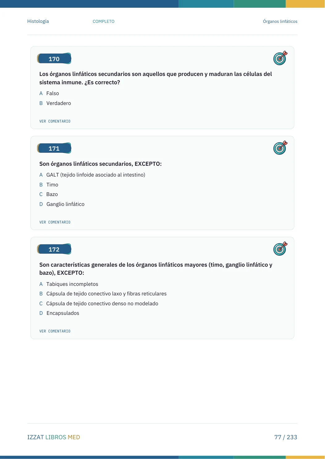 Página real seleccionada de Preguntero Histología Completo